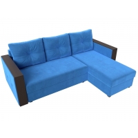 Угловой диван Валенсия Лайт (велюр голубой) - Изображение 1